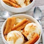 two bowls of homemade Brennan's bananas foster dessert