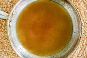 bananas foster sauce in a skillet