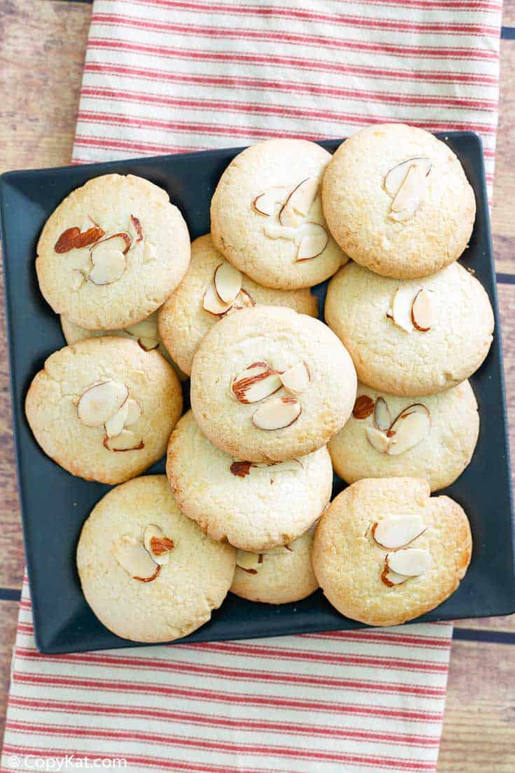 Chinese almond cookies on a platter