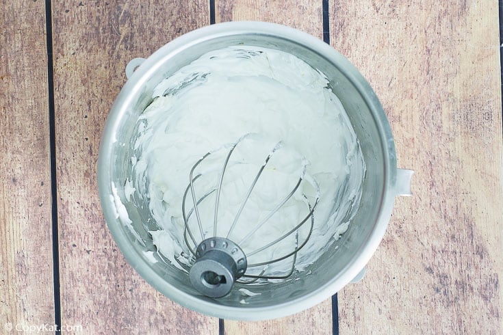 cream cheese and cool whip mixture in a bowl
