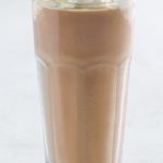 homemade iced mocha topped with whipped cream