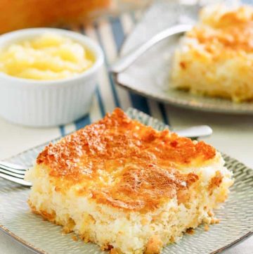 a slice of pineapple angel food cake