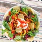 overhead view of homemade Wendy's taco salad