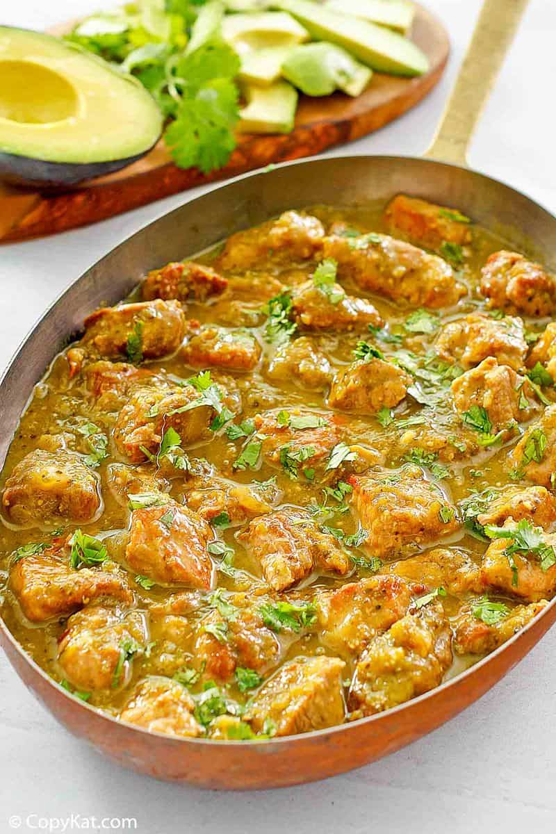 Chili Verde in a skillet