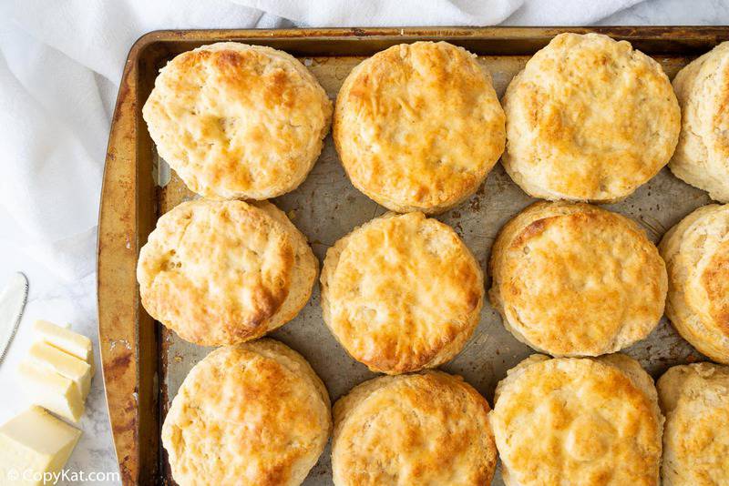 honey biscuits on a baking sheet