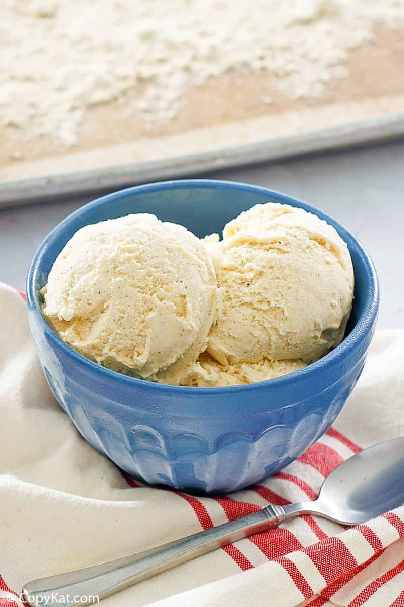 a bowl of homemade cake batter ice cream