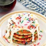 a stack of homemade IHOP cupcake pancakes