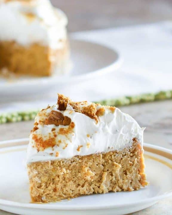 a slice of homemade Olive Garden Pumpkin Cheesecake