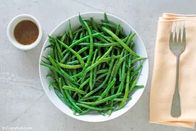 a bowl of homemade Outback Steakhouse green beans