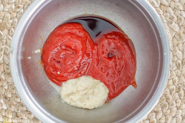cocktail sauce ingredients in a mixing bowl