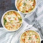 three bowls of homemade Jason's Deli chicken pot pie soup