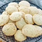 homemade Keebler almond shortbread cookies on a round wire rack