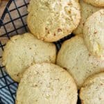 homemade almond shortbread cookies on a wire rack