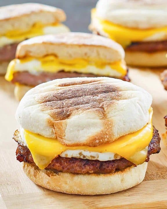 homemade McDonald's Sausage Egg McMuffins