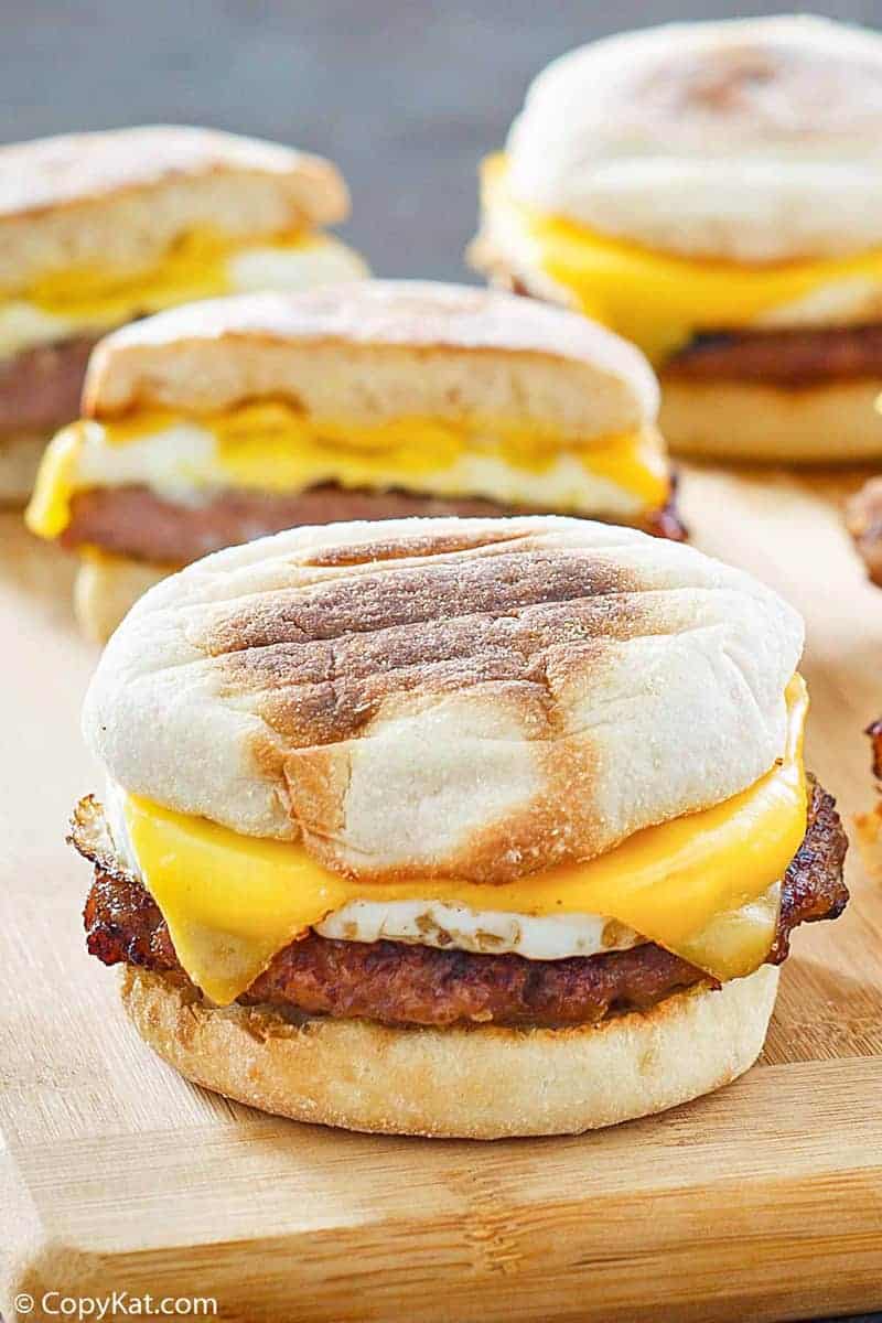 homemade McDonald's Sausage Egg McMuffins