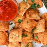 homemade Olive Garden toasted ravioli and marinara sauce