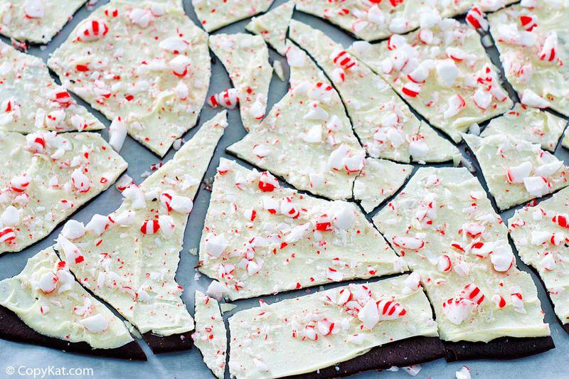 pieces of peppermint bark candy