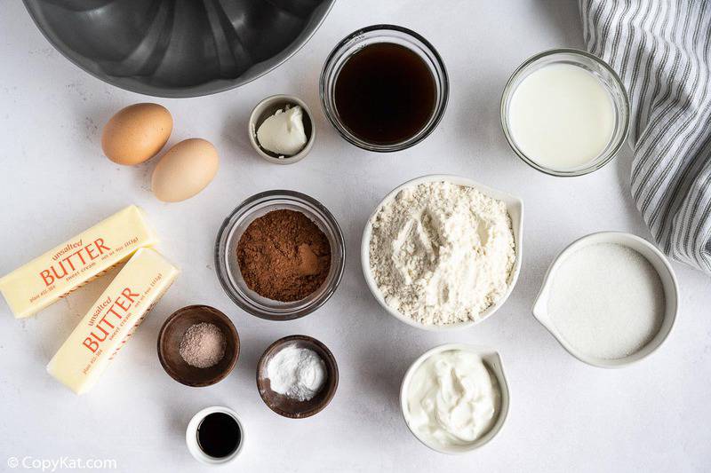 chocolate peppermint bundt cake ingredients