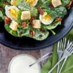 overhead view of homemade Commander's Palace salad and dressing