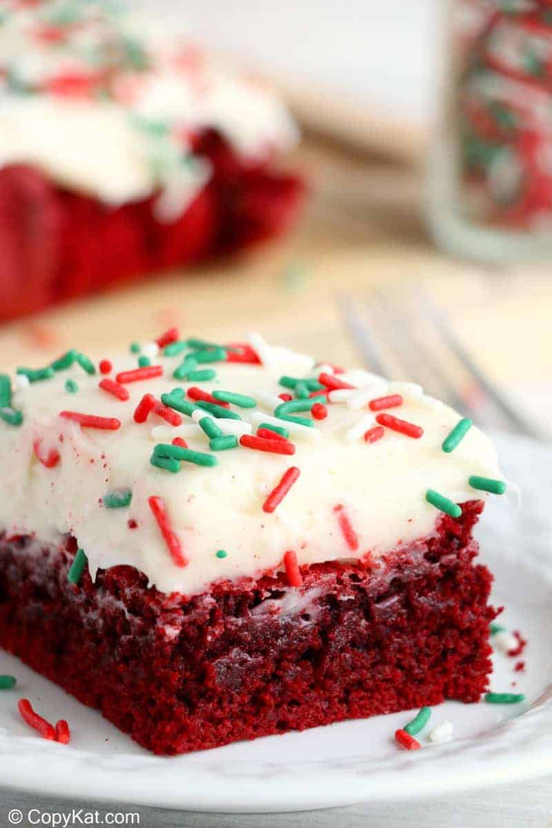 red velvet brownie on a plate