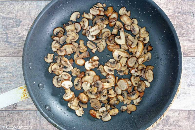 sautéed mushrooms in a skillet