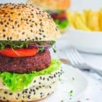 vegan burger on a plate