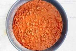 homemade Wick Fowler 2 Alarm Chili in a pan