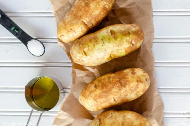 russet potatoes, olive oil, and salt