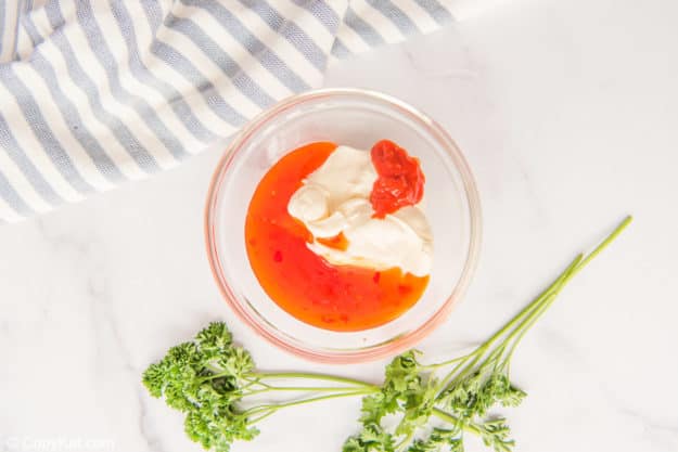 bang bang shrimp sauce ingredients in a bowl
