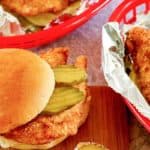 four homemade Chick Fil A Chicken Sandwiches