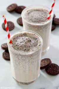 two glasses of homemade McDonald's Oreo McFlurry