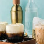 White Russian drinks in old fashioned glasses