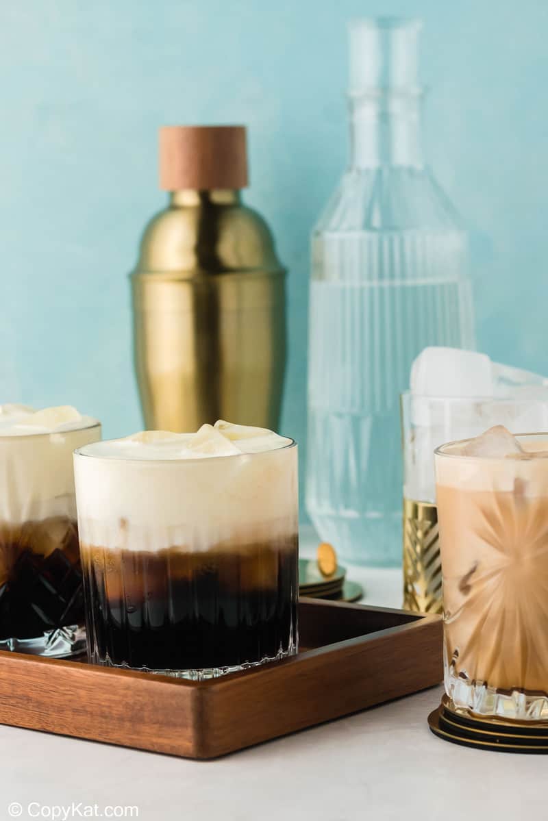 White Russian drinks in old fashioned glasses