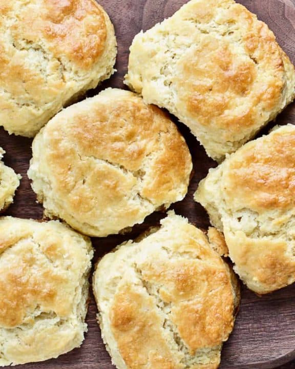 overhead view of biscuits made with homemade Bisquick mix