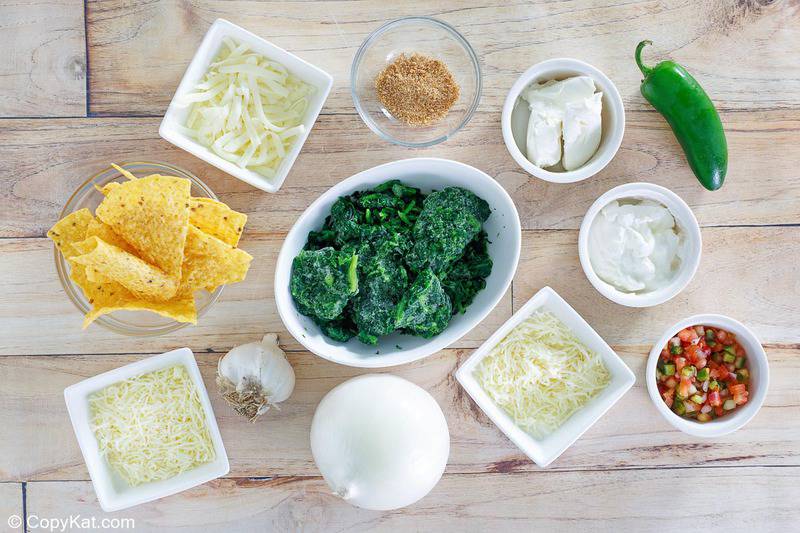 Cheddars Santa Fe spinach dip ingredients