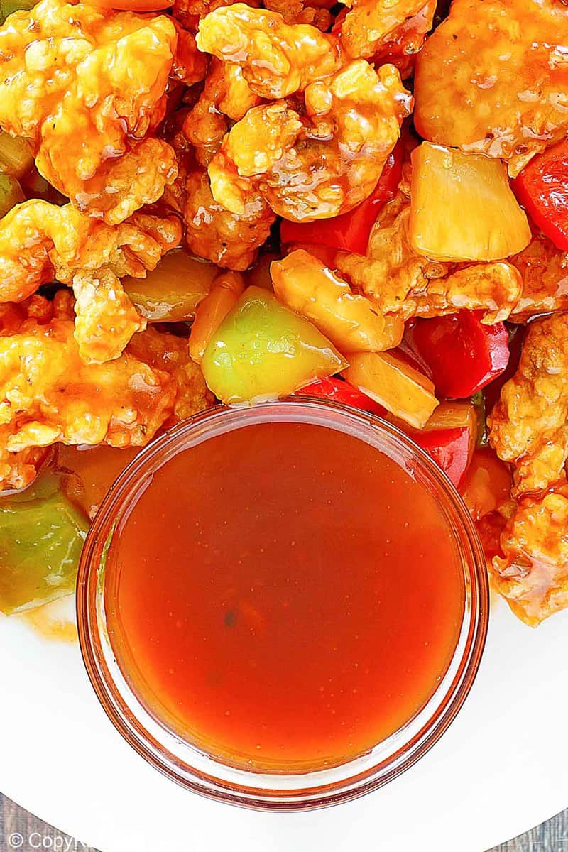 bowl of homemade Chinese Imperial Palace sweet and sour sauce