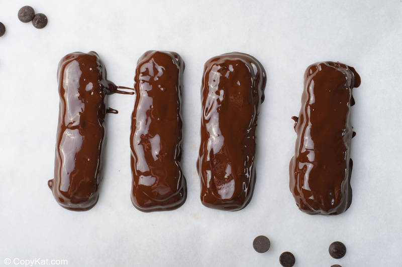 chocolate coated cookies with caramel filling