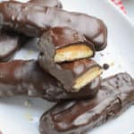 homemade Twix bars on a plate