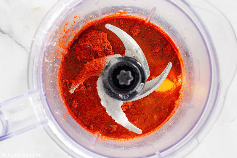 King Cole French dressing ingredients in a blender