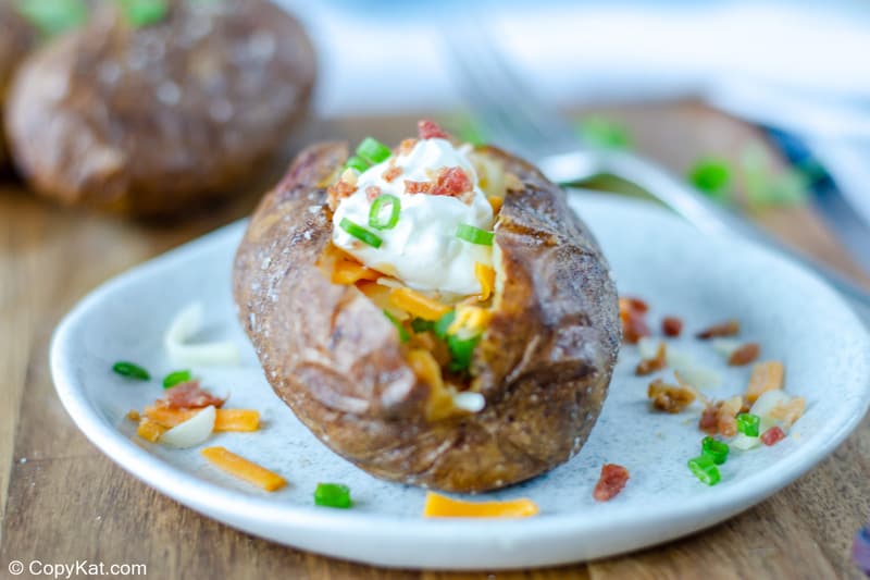 homemade Outback baked potato on a plate