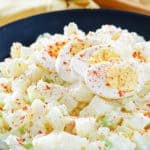 potato salad with egg in a bowl