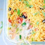 7 layer dip in a serving dish