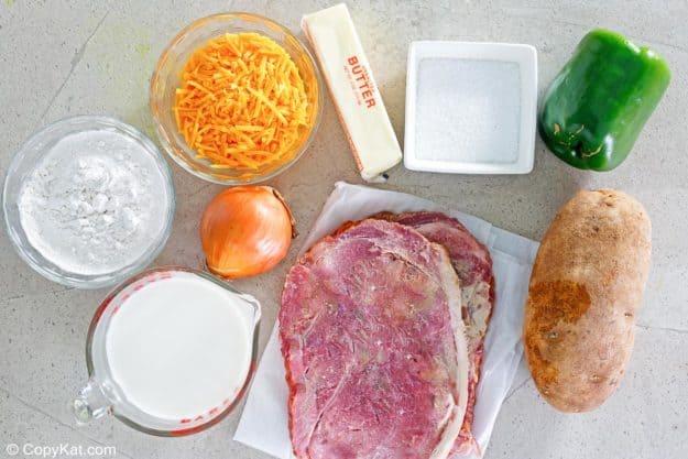 cheesy scalloped potatoes and ham casserole ingredients