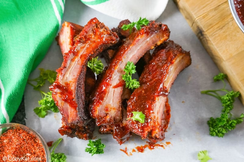homemade Chili's baby back ribs with BBQ sauce