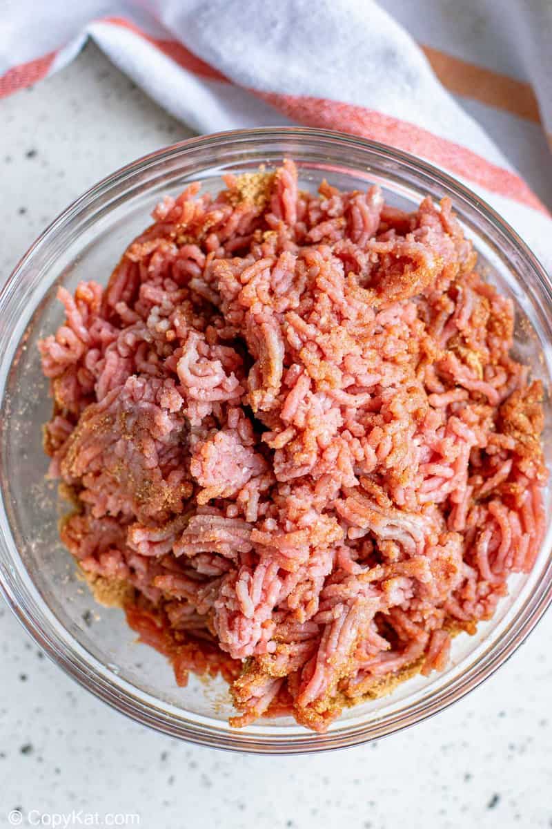 taco seasoned ground beef in a bowl
