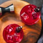 overhead view of two glasses of ya ya punch