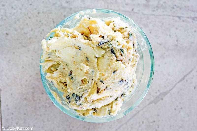 basil cheese garlic butter in a bowl
