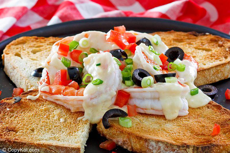 homemade Olive Garden Sicilian Scampi appetizer on a plate