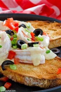 homemade Olive Garden Sicilian Scampi on a plate