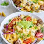 two bowls of homemade Taco Bell Nacho Fries BellGrande